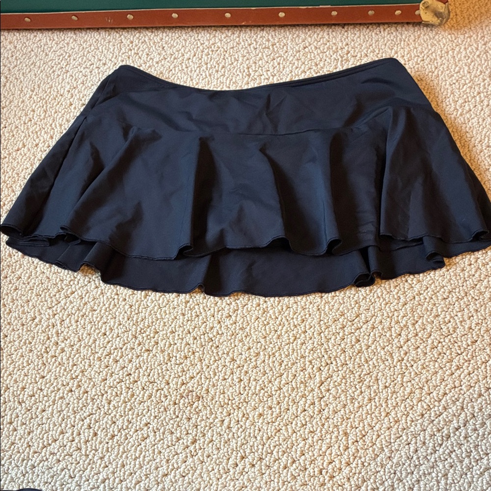 New Never Worn Lands’ End Black Ruffle Mini Skirt - Women. 6P